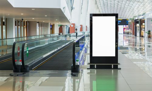 Blank billboard posters in the airpor