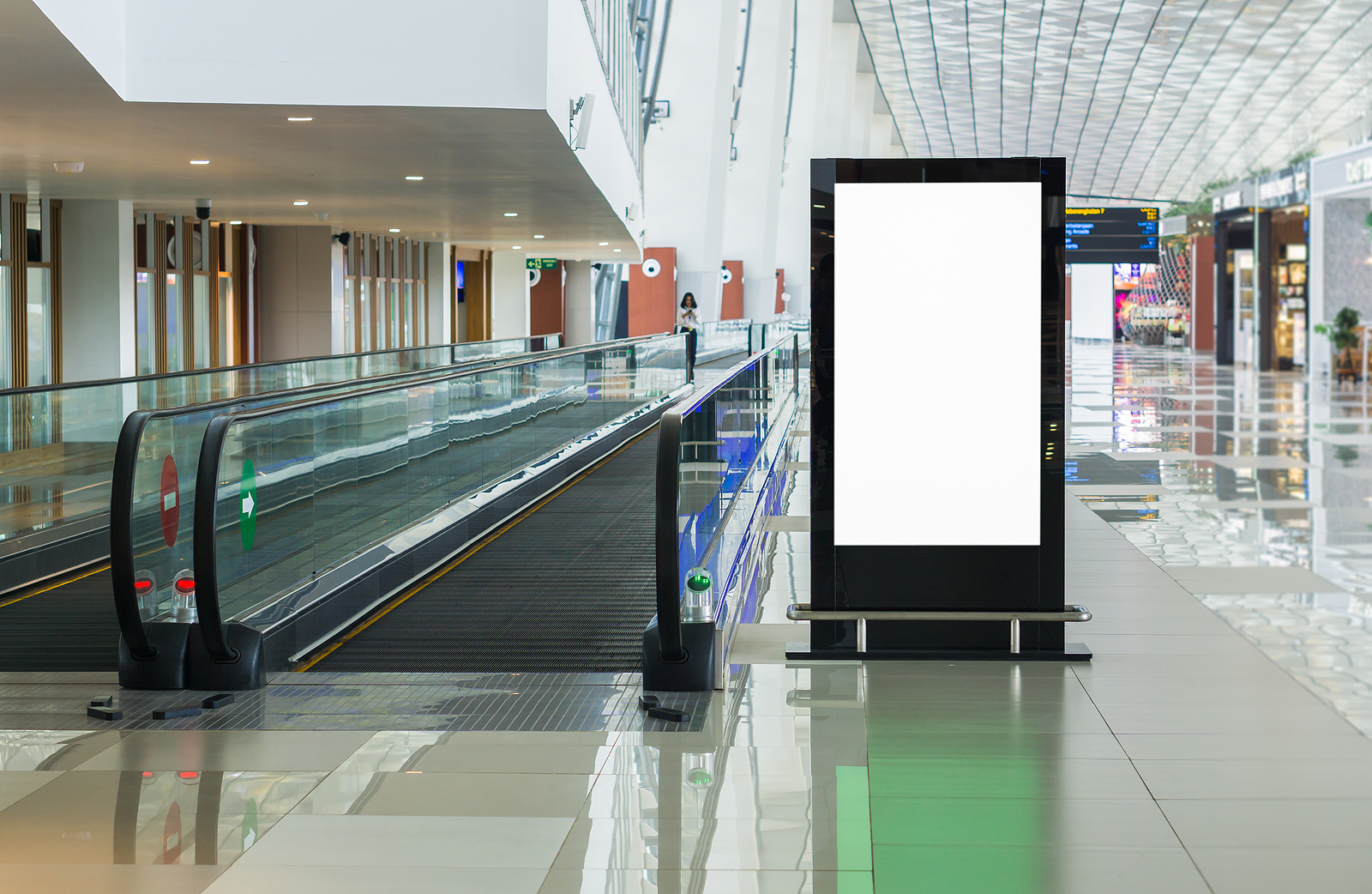 Blank billboard posters in the airpor