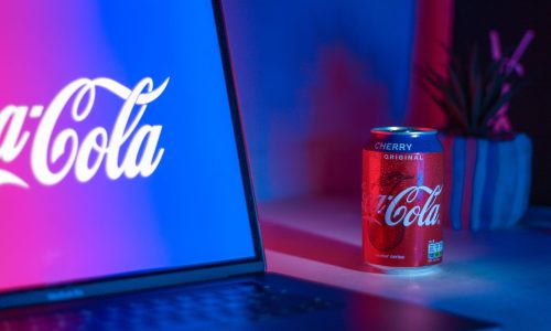 coca cola and laptop