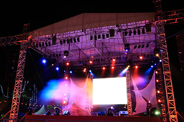 beautiful colourful lighting brighting the concert stage